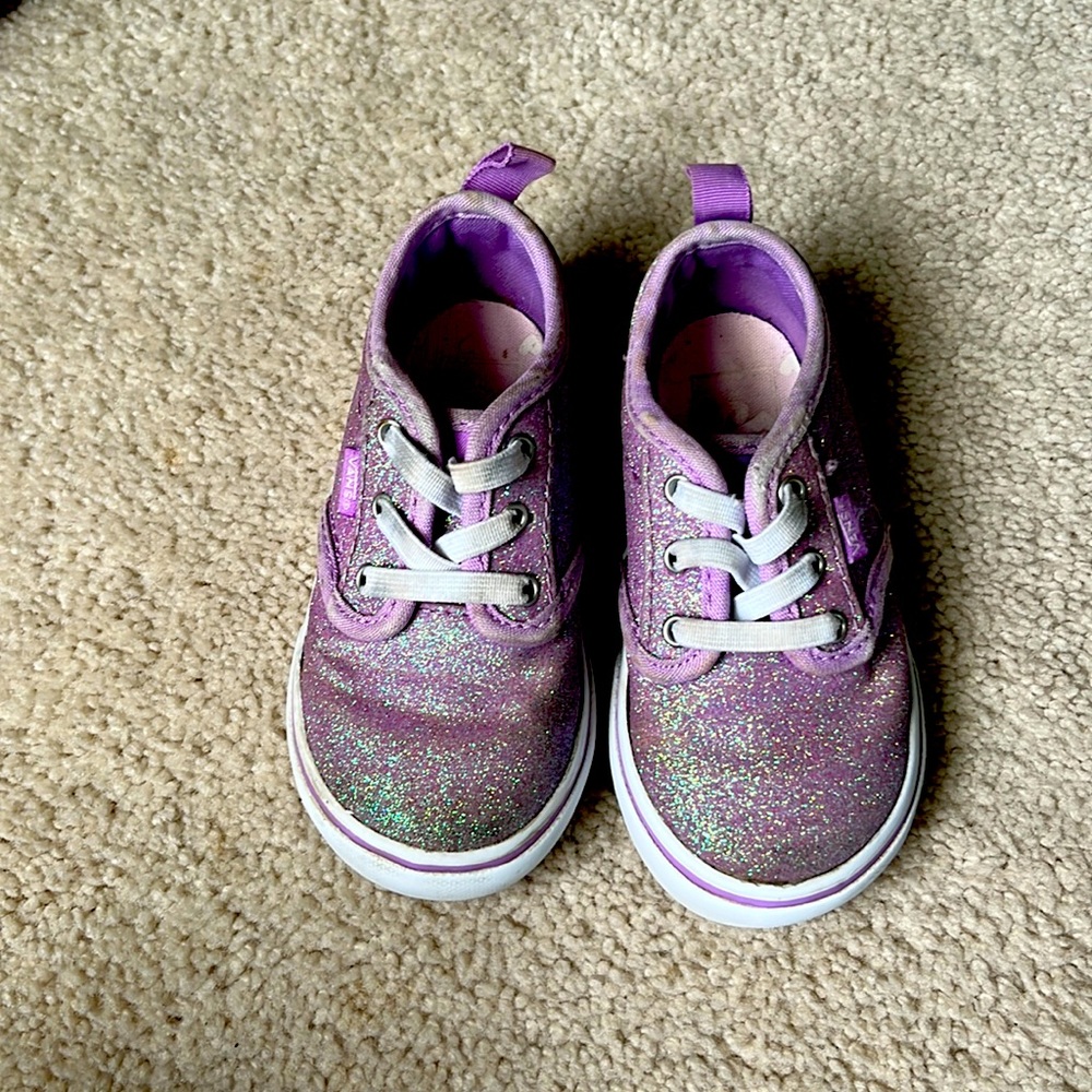 Purple sparkle vans toddler size 6